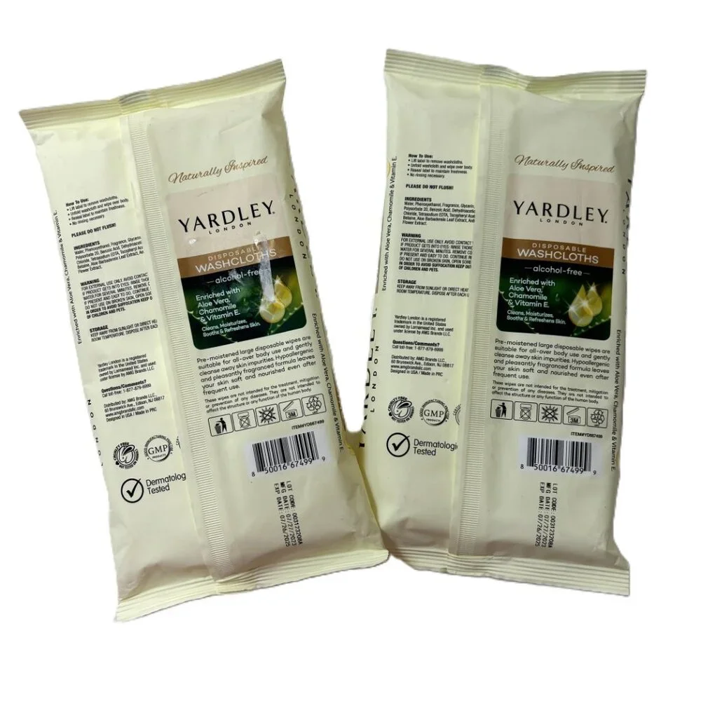 Yardley London Disposable Large Washcloths 2 Packs NWT